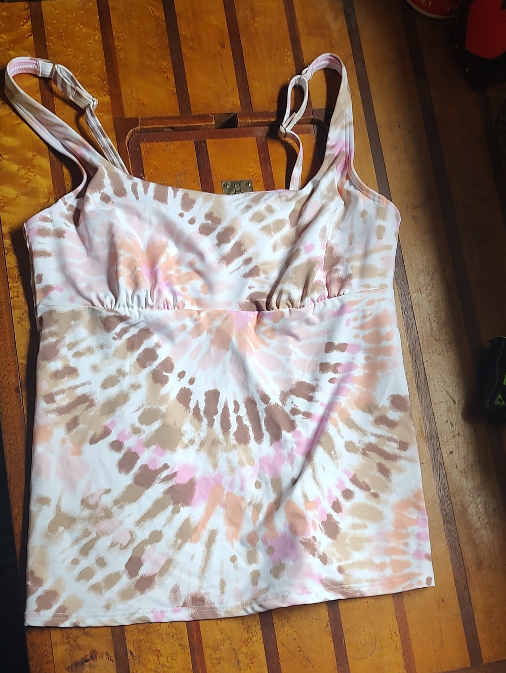 Nwot Lands End Bathing Suit Top Tankini 10 Tye Dye